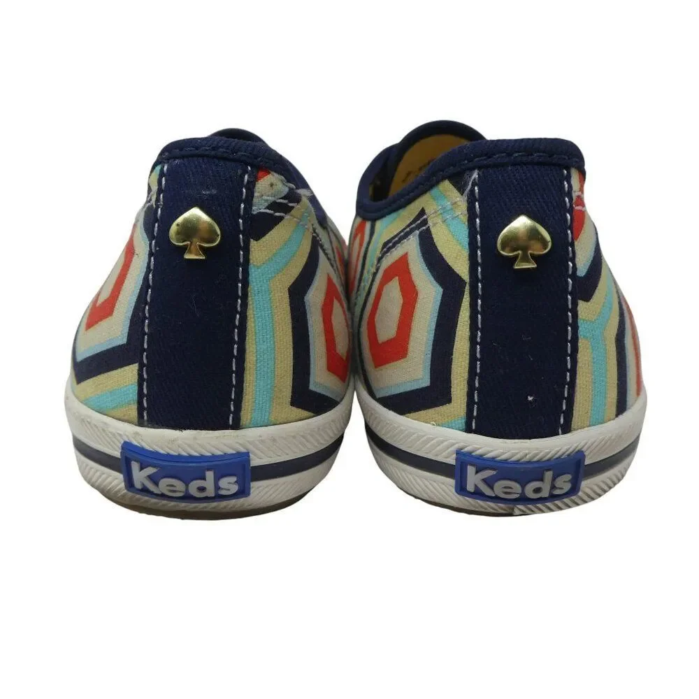 Keds Kate Spade Geometric Canvas‎ Slip On Designer Sneakers Womens 7.5
